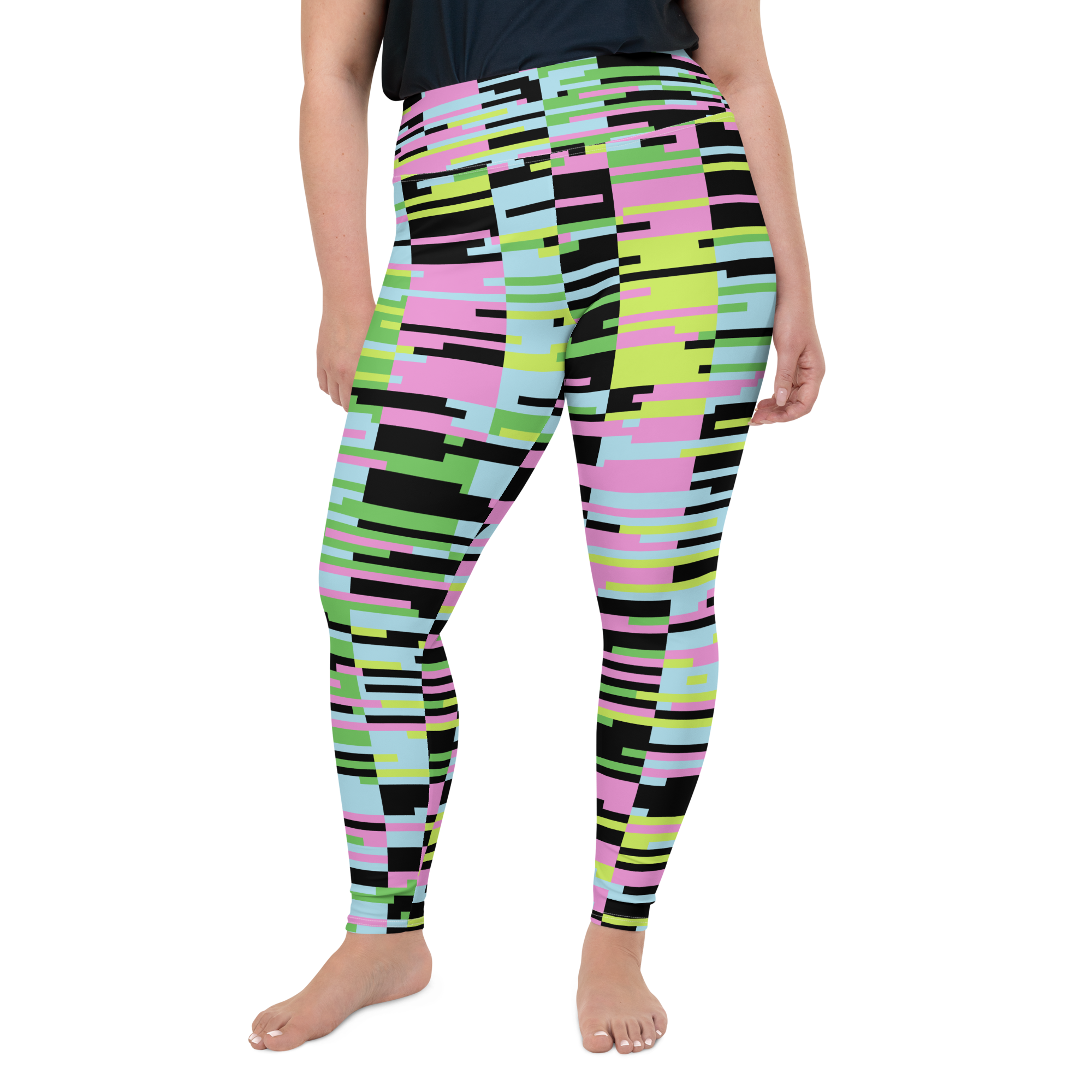 Multicolored Techno Leggings | Plus Size